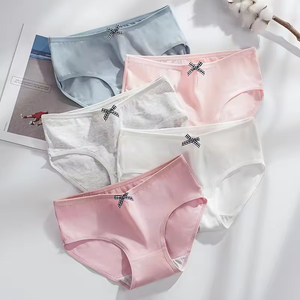 Braguitas de Algodón Transpirable de Talle Alto para Mujer, Estilo <span class=keywords><strong>Culotte</strong></span> Cómodo, Color Sólido, para Uso Diario - Product Image 1