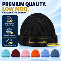 Topi Beanie Sailor Pendek Rajut Bergaris Lipat Klasik Hangat Musim Dingin Multi Warna Unisex Grosir MOQ Rendah