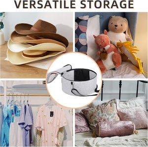MOQ bajo al por mayor personalizado grande hecho en casa ropa colgante poliéster fieltro caja <span class=keywords><strong>de</strong></span> almacenamiento armario sombrero <span class=keywords><strong>organizadores</strong></span> con correa para el hombro - Product Image 6