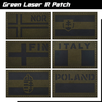 Parche IR de tela verde de nailon, estilo de bandera de país de Finlandia, Italia, Polonia, Noruega, tela, parche de hombro, camisa Polo, chaqueta DIY para coser