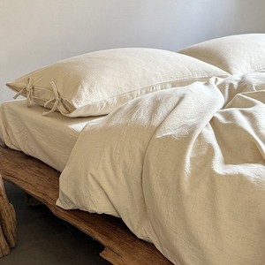 Nuevo Juego de Ropa de Cama de Algodón y Lino Ecológico de Alta Gama, Color Liso Simple (10% Lino, 90% Algodón) - Product Image 1
