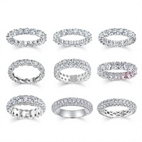 Bague de fiançailles et de mariage solitaire Mylove personnalisée en argent sterling 925 avec diamant Moissanite couleur D VVS1, vente en gros