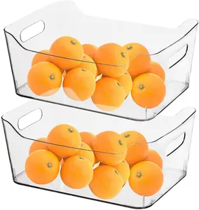 Boîte de rangement empilable en plastique PET transparent moderne de 6L pour le stockage des aliments dans le réfrigérateur Petits conteneurs écologiques et brillants Divers