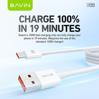 Cargador Rápido BAVIN CB359 de 120w Tipo C USB C con Cable de Datos USB para Teléfono Xiaomi