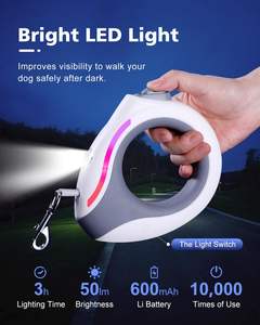 4-en-1 360 Tangle Free Ergonomique Durable Automatique Rétractable Nylon Laisse de Chien Support Extension Chiot Marche Course Laisses - Product Image 2