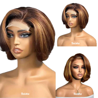 Perruques 100% Cheveux Humains Brésiliens Bob avec Dentelle HD Transparente, Styles Brésiliens et Vietnamiens, Perruque Sans Colle, Vente en Gros Directe Usine