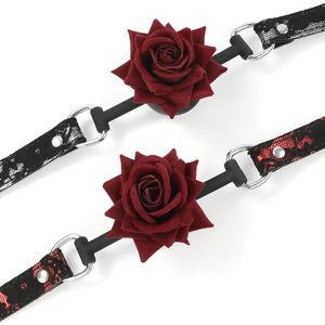 Juguetes sexuales para adultos SM: Cinta de silicona con encaje, bola perforada, tapón bucal de rosa, instrumento de tortura para entrenamiento de esclavas femeninas - Product Image 1