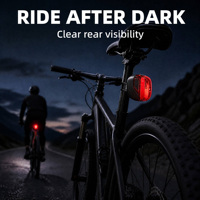 Feu arrière de vélo rechargeable USB-C 500 mAh avec détection intelligente de freinage, étanche IP66, 6 modes