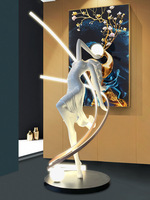 Lampe sur pied LED créative de designer, sculpture d'art humanoïde, en fer, à intensité variable, pour la décoration de chambre à coucher, centres commerciaux, danseuse déesse