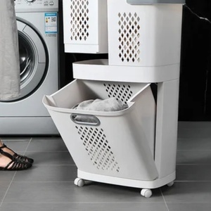 Creative <b>Baskets</b> Bathroom <b>Plastic</b> Organizer Storage Holders & Racks Rolling Laundry Storage <b>Basket</b> for Household - Product Image 2