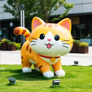 Lebensgroße Tierfigur aus Fiberglas und Kunstharz, Cartoon-Katze, für Gartendekoration, Parks und Einkaufszentren - Product Image 4