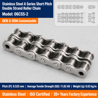 Línea de Llenado de Bebidas con Cadena de Rodillos de Acero Inoxidable Dúplex 06CSS-2 con Configuración de Accionamiento de Paso Corto para Automatización de Procesos