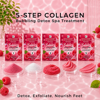 Kit de Pédicure Éruption de Bulles Framboise Douce, Coffret Soin des Pieds 5 Étapes au Collagène Détox, Approvisionnement en Gros, Logo Personnalisé Disponible
