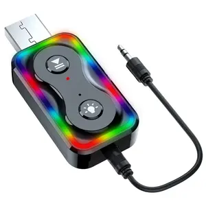 Neuankömmling Q1/Q2 Buntes Licht USB-Adapter Freisprech-Auto-Kit 3,5-mm-Aux-Audio-Empfänger Drahtloser Empfänger Sender