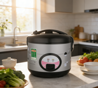 Mini-cuiseur à riz intelligent multifonction électrique avec minuterie numérique, 1L-2.2L, portable, avec tasse doseuse et spatule antiadhésive, vente en gros