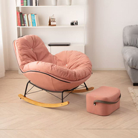 Chaise à bascule de luxe populaire rembourrée chaise inclinable confort moderne avec pouf pour meubles de salon de pépinière d'intérieur