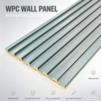 Panneau mural cannelé moderne en WPC massif 140 pour salon, revêtement intérieur en grille, composite bois-plastique écologique pour escalier d'hôtel