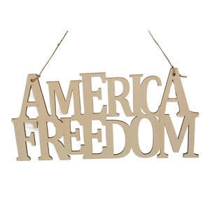Decorazione da Parete in <span class=keywords><strong>Legno</strong></span> Ecologico per il Giorno dell'Indipendenza Americana, Pendente Decorativo con Lettere in Inglese - Product Image 5
