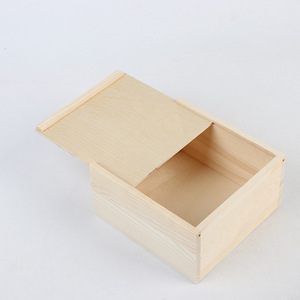 Boîte de rangement coulissante en bois pour bijoux, couleur bois naturel, organisateur portable, plusieurs tailles - Product Image 1