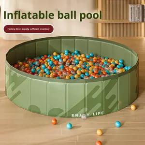 <span class=keywords><strong>Piscine</strong></span> à balles en PVC vert forêt pour enfants, <span class=keywords><strong>piscine</strong></span> océanique pliable pour enfants, jouets pour garçons et filles, clôture pour bébé, ENJOY LIFE Text - Product Image 3