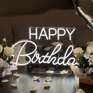 Encuentra Iconos Similares, Venta al por Mayor a Precio Económico, Envío Directo, Luces LED de Neón Personalizadas de Feliz Cumpleaños para Decoración de Eventos - Product Image 1