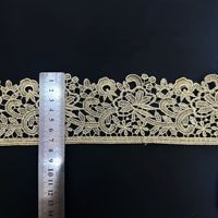 Mercerie En Gros – Nouvelle Bordure en Dentelle Guipure Broderie Florale Dorée à Coudre pour Vêtements, Robes, Décoration et Accessoires