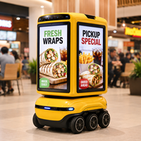 Affichage publicitaire numérique LED à 3 faces monté sur vélo, 500x500x500mm, étanche, pour la promotion de la livraison de salades et de plats