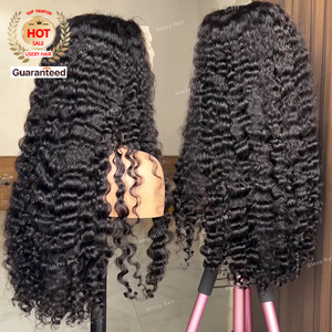 Nguyên Miến Điện bouncy xoăn đầy đủ ren phía trước tóc giả tóc con người, 40 inch sâu sóng HD Phía trước dài tóc giả tóc con người cho phụ nữ da đen - Product Image 2