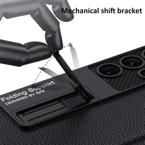 Funda trasera de cuero sintético para Samsung Galaxy S23 Ultra <span class=keywords><strong>S23Plus</strong></span>, carcasa protectora completa suave con soporte para ranura para bolígrafo - Product Image 4