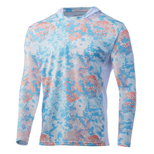 Nueva camisa de ropa de pesca personalizada sublimación Upf50 + transpirable secado rápido ligero reciclado manga larga Camisa con capucha de pesca - Product Image 5