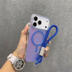 Funda Magnética Transparente de TPU Suave Color Caramelo para iPhone 17 Pro Max, Air 16, 15, 14, 13, con Gancho para Colgar - Product Image 5