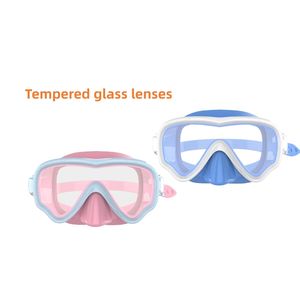 बच्चों के दो टुकड़े स्कूबा डाइविंग सेट, एंटी-फॉग ग्लास लेंस के साथ स्नॉर्कलिंग सांस लेने वाली ट्यूब और स्विमिंग मास्क - Product Image 2