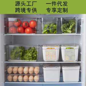 กล่องเก็บอาหารทรงสี่เหลี่ยมใสพร้อมฝาปิด 3 ช่อง ใช้แช่แข็งได้ สำหรับจัดระเบียบตู้เย็นในครัว - Product Image 2