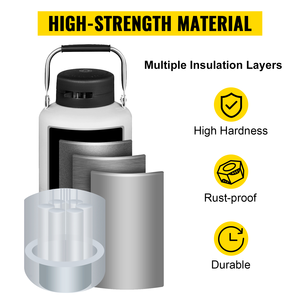 Recipiente Dewar de almacenamiento de nitrógeno líquido criogénico de aluminio, de 6L de semen, embriones de esperma, tanques termos, <span class=keywords><strong>tiempo</strong></span> de espera de 63 días, 5 <span class=keywords><strong>a</strong></span>ños - Product Image 4
