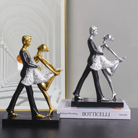 Ensemble de figurines de danse de couple d'art de table de salon de style européen