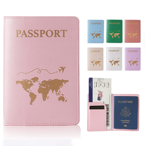 Funda para <span class=keywords><strong>pasaporte</strong></span> de viaje de cuero PU con logotipo personalizado, soporte para folleto de <span class=keywords><strong>pasaporte</strong></span> de estilo de negocios personalizado, caramelo también para tarjeta de visita - Product Image 1