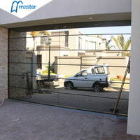 Porte de garage en aluminium moderne avec verre trempé et vue panoramique, nouveau design, prix compétitif, panneaux en plexiglas miroir
