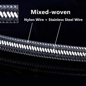 Tuyau flexible tressé en acier inoxydable G1/2 x G1/2 pour l'arrivée d'eau des toilettes et des robinets, idéal pour la salle de bain et l'évier de cuisine - Product Image 6
