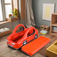Lit d'air gonflable moderne multifonctionnel et pliable pour enfants, design voiture de course, avec revêtement floqué, amovible, pour chambre à coucher