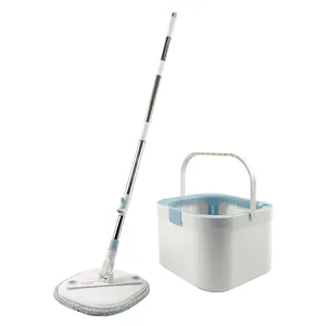 Mop Bucket Wringer Set Microfiber Mop Bucket Plastic Floor Cleaning System for Household