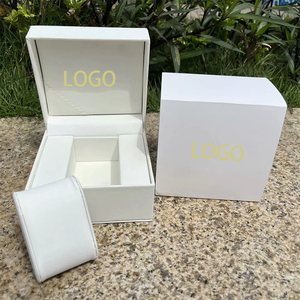 Boîte à montre en cuir PU, vente en gros d'usine, avec logo argenté personnalisable, coussin doux pour montre à l'intérieur, luxe, pour une seule montre - Product Image 6