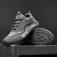 Chaussures de sécurité sportives pour hommes avec embout en acier, légères, respirantes, en maille, à lacets, antidérapantes, pour toutes les saisons, chaussures de course