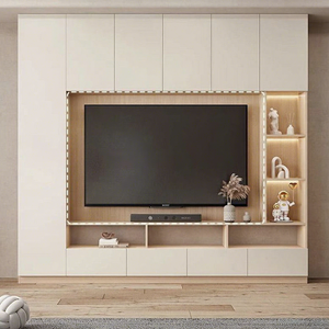 Meubles <span class=keywords><strong>TV</strong></span> suspendus modernes personnalisés avec éclairage pour salons et chambres à coucher, supports <span class=keywords><strong>TV</strong></span> en bois pour usage domestique - Product Image 2