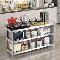 Table de travail en acier inoxydable épaissi, facile à nettoyer, taille personnalisée, planche à découper pour légumes, plan de travail pour hôtel et restaurant