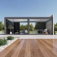 Nouvelle conception de pergola en aluminium écologique pour le glamping, toit rétractable, commande intelligente par application, gazebo de jardin, balcon, patio, cour, été
