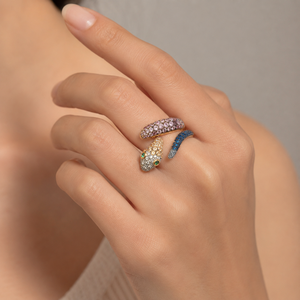 Anillo de Serpiente Colorido para Mujer, Joyería Moderna y Elegante - Product Image 3