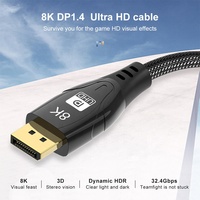Alliage de zinc 8K 60Hz 4K 144Hz DP DP 1.4 câble mâle à mâle pour PS4 PS5 moniteur projecteur ordinateur portable PC TV