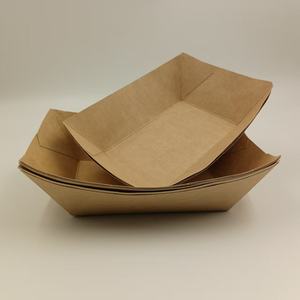 Barquettes alimentaires en papier biodégradable de qualité alimentaire à prix d'usine, boîtes jetables en papier kraft en forme de bateau pour plats à emporter - Product Image 4