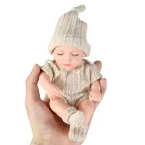 Hot Koop Realistische Levensechte Mini Babypop Volledige Vinyl Body Kleine Poppen Voor Baby Goedkope Kleine Mooie 7Inch Pop