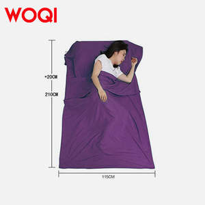 Forro de saco de dormir tipo sobre Woqi, de poliéster transpirable, para viajes, camping, hotel, uso doméstico, tamaño adulto. - Product Image 5